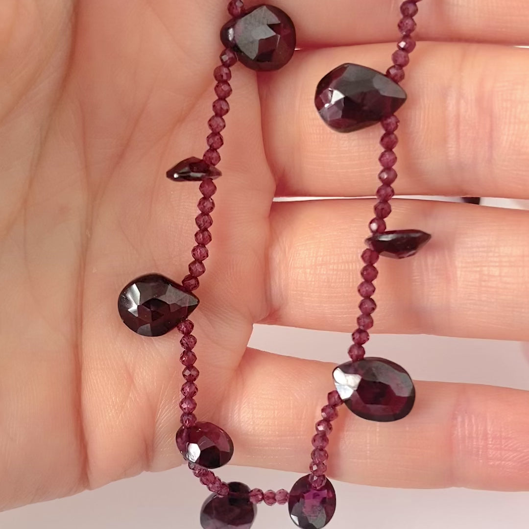 Red Garnet Gemstone Necklace, video