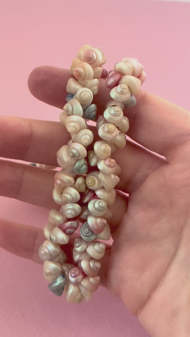 Antique c.1900s Victorian Pastel Shell Necklace
