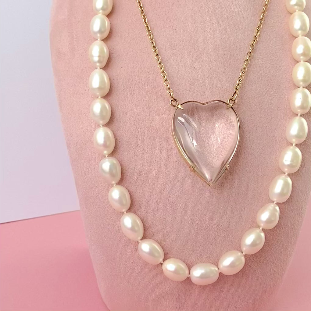 Handmade Pearl 9ct Gold Beaded Necklace, video