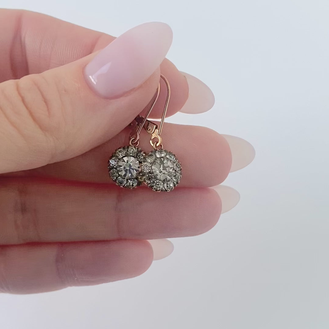 Vintage 1930s Paste Gold Drop Earrings, video