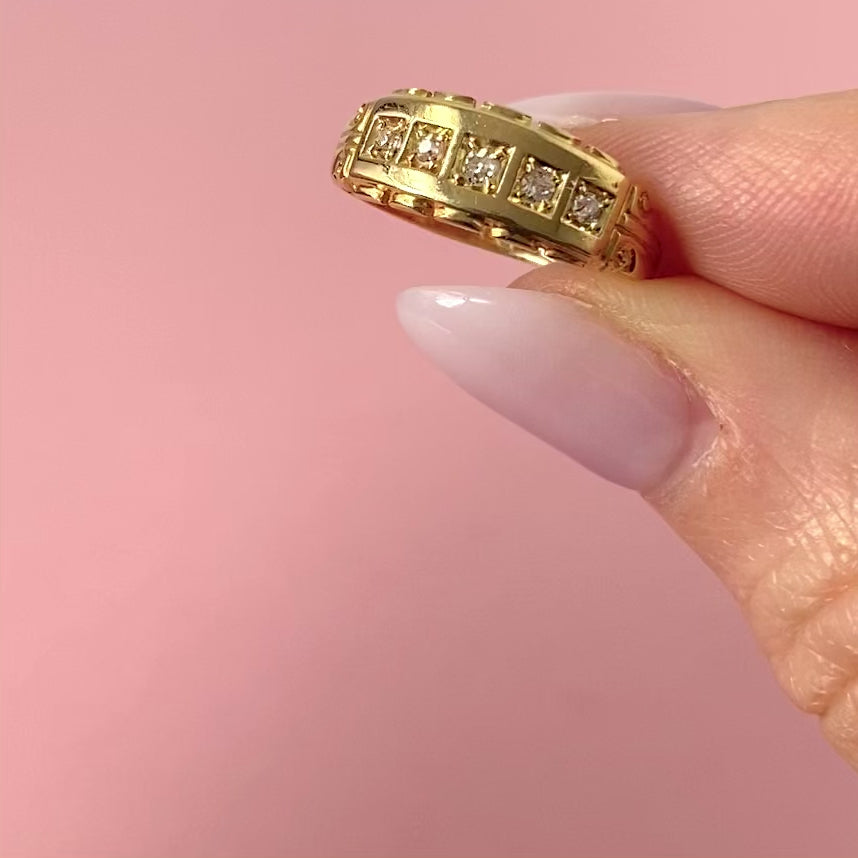 Antique Victorian 18ct Yellow Gold Diamond Ring