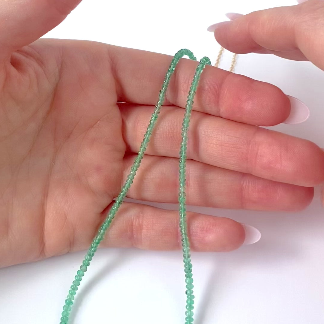 Emerald 18ct Gold Gemstone Necklace, video
