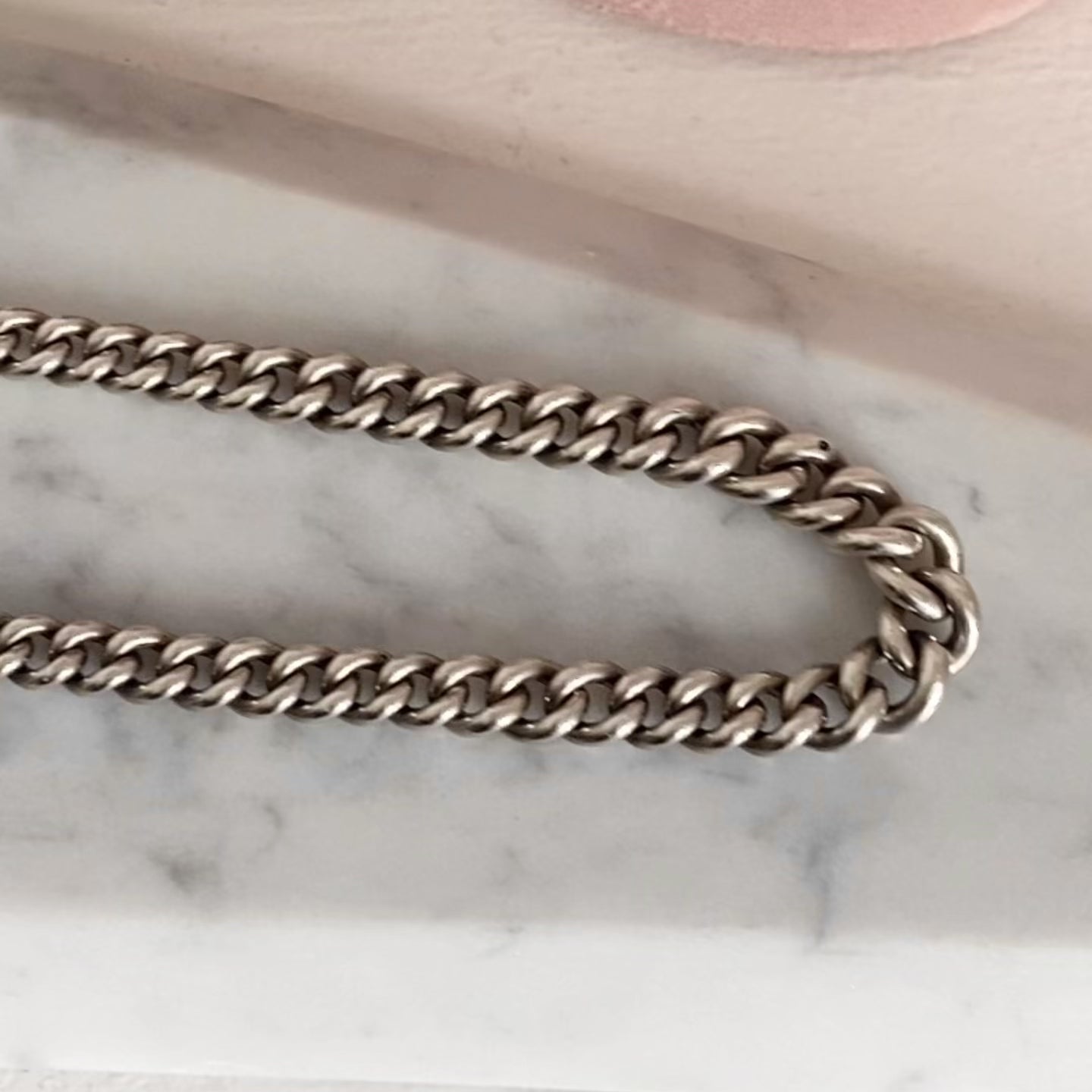Antique 1908 Sterling Silver Albert Watch Chain Bracelet, video