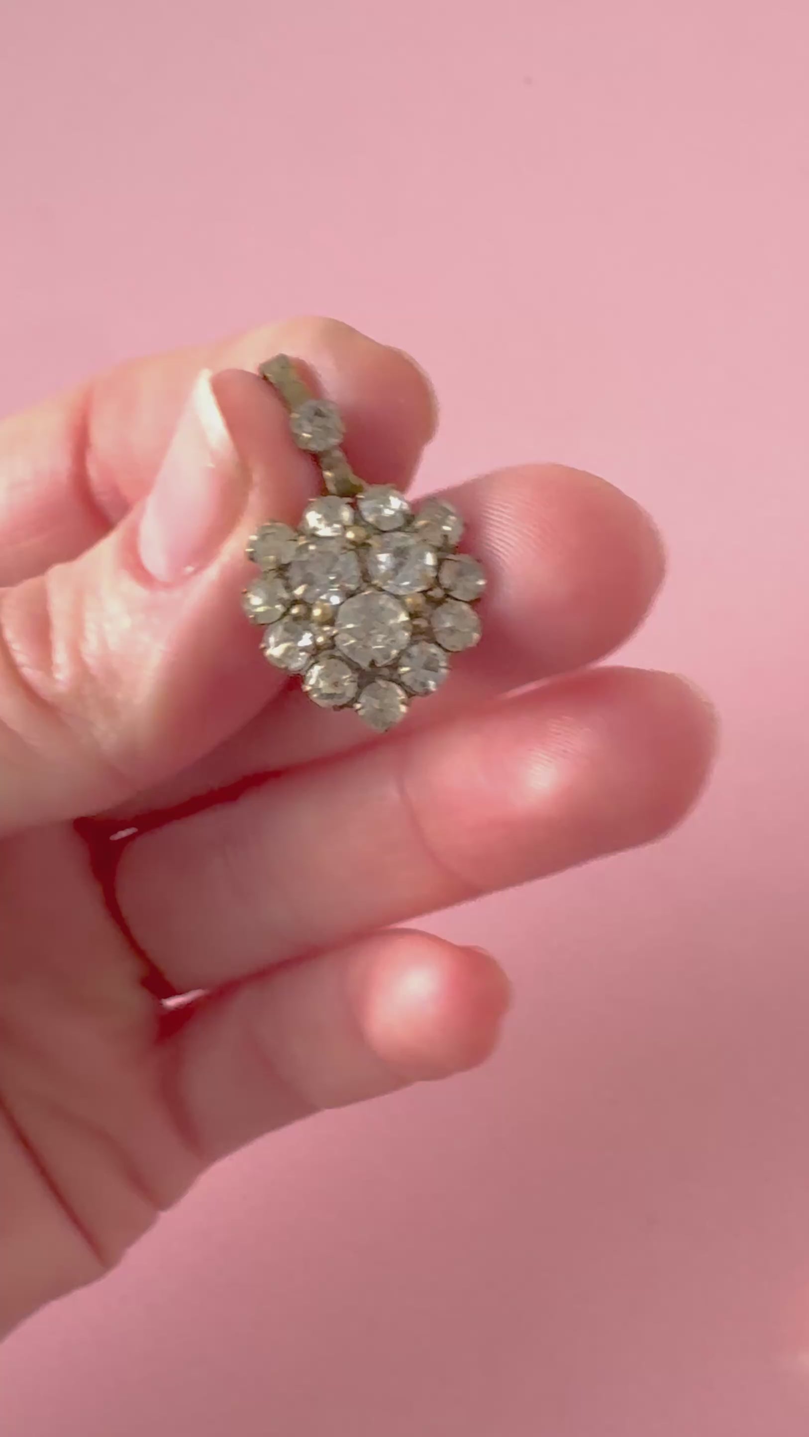 Antique Victorian 1880s Paste Heart Necklace, video