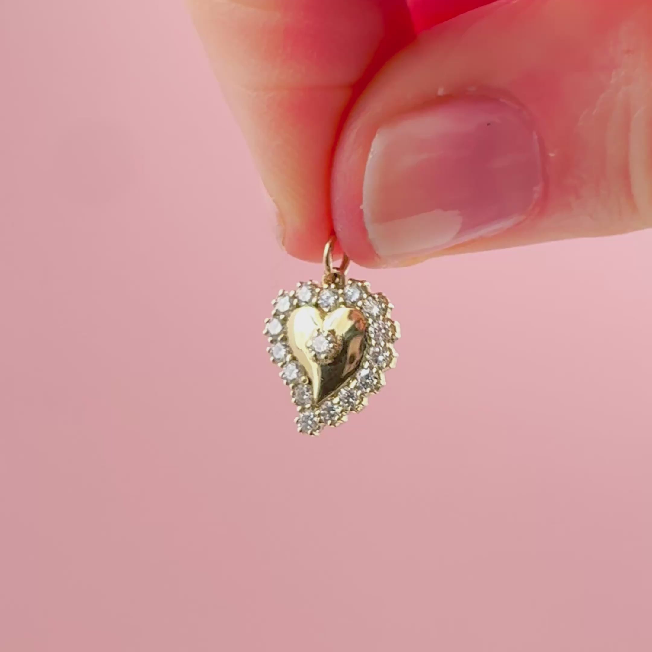 Constance Witch's Heart 0.15 Carat Diamond 14K Gold Pendant Necklace, video