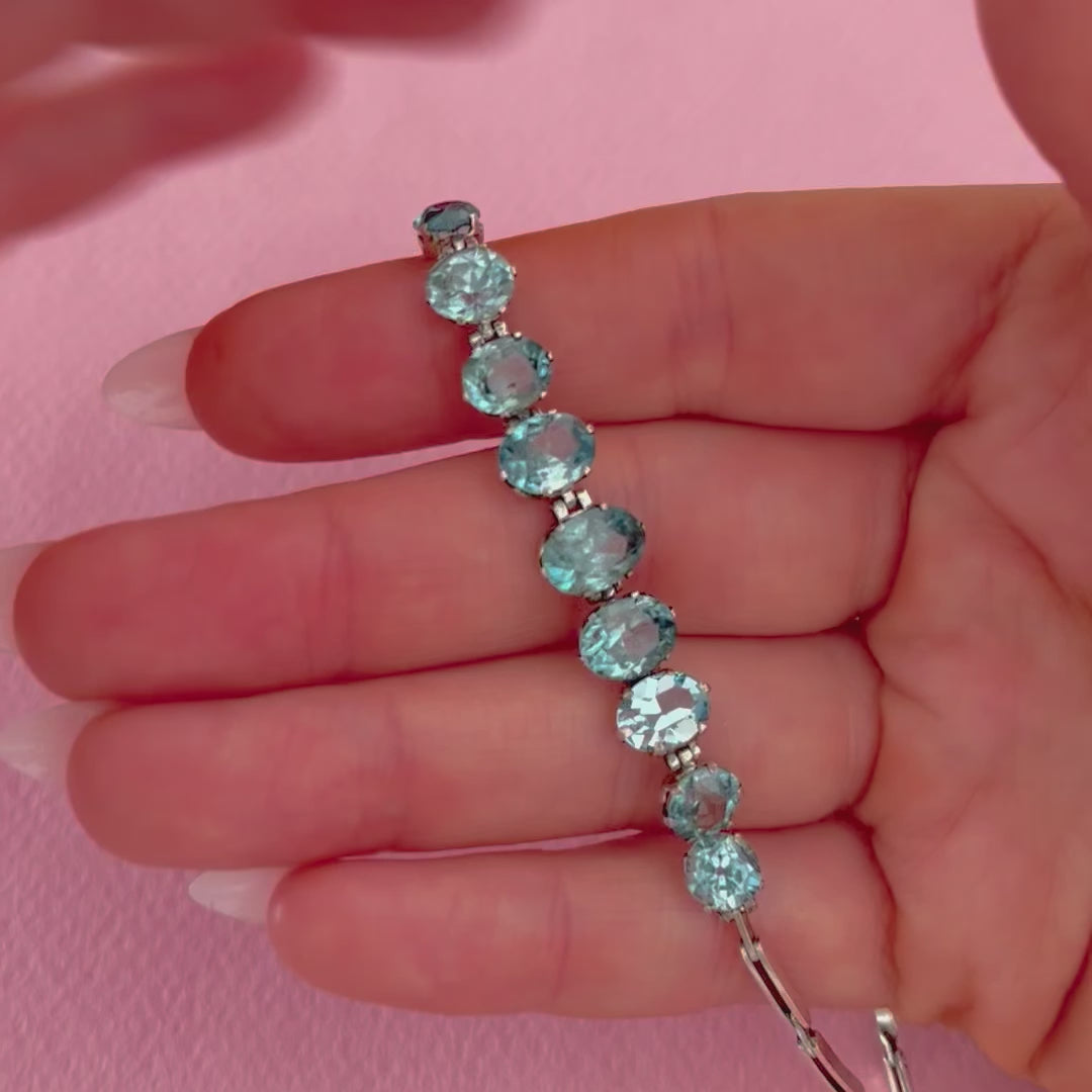 Vintage 1930s Zircon 9ct White Gold Bracelet, video