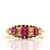 Reserved - Antique Edwardian 1906 Ruby Diamond 18ct Gold Ring