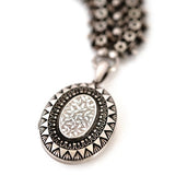 Reserved - Antique Victorian Silver Star Ivy Locket and Collar Necklace