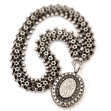 Reserved - Antique Victorian Silver Star Ivy Locket and Collar Necklace