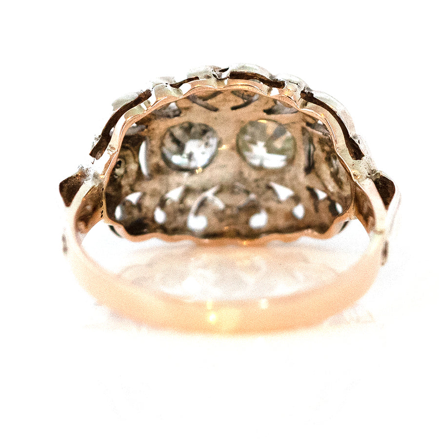 Bague victorienne antique en or 14 carats et diamants 0,70 ct