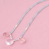 Rose Quartz Topaz Gemstone Necklace