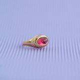 Signet 18ct Gold Cabochon Tourmaline Ring