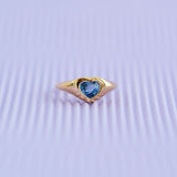 Signet 18ct Sapphire Heart Pinky Ring
