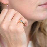 Signet 18ct Sapphire Heart Pinky Ring