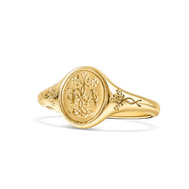 Ada Forget-Me-Not 14K or 18K Gold Personalized Signet Ring