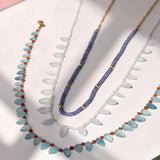 SOLD | Aquamarine & Carnelian Gemstone Necklace