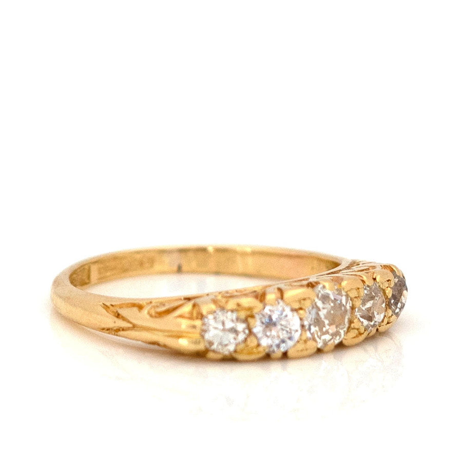 VICTORIAN Rings Antique Victorian 1.33ct Five Stone Diamond 18ct Gold Ring Mayveda Jewellery
