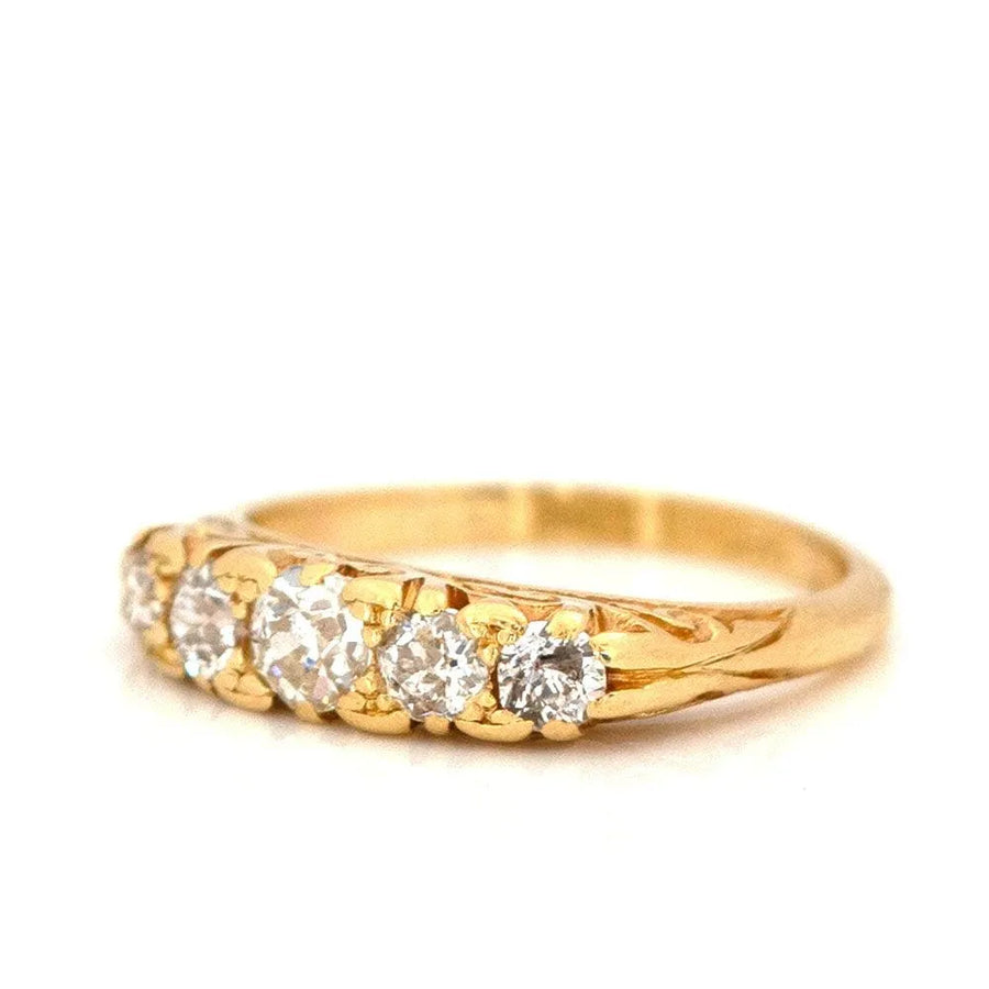 VICTORIAN Rings Antique Victorian 1.33ct Five Stone Diamond 18ct Gold Ring Mayveda Jewellery