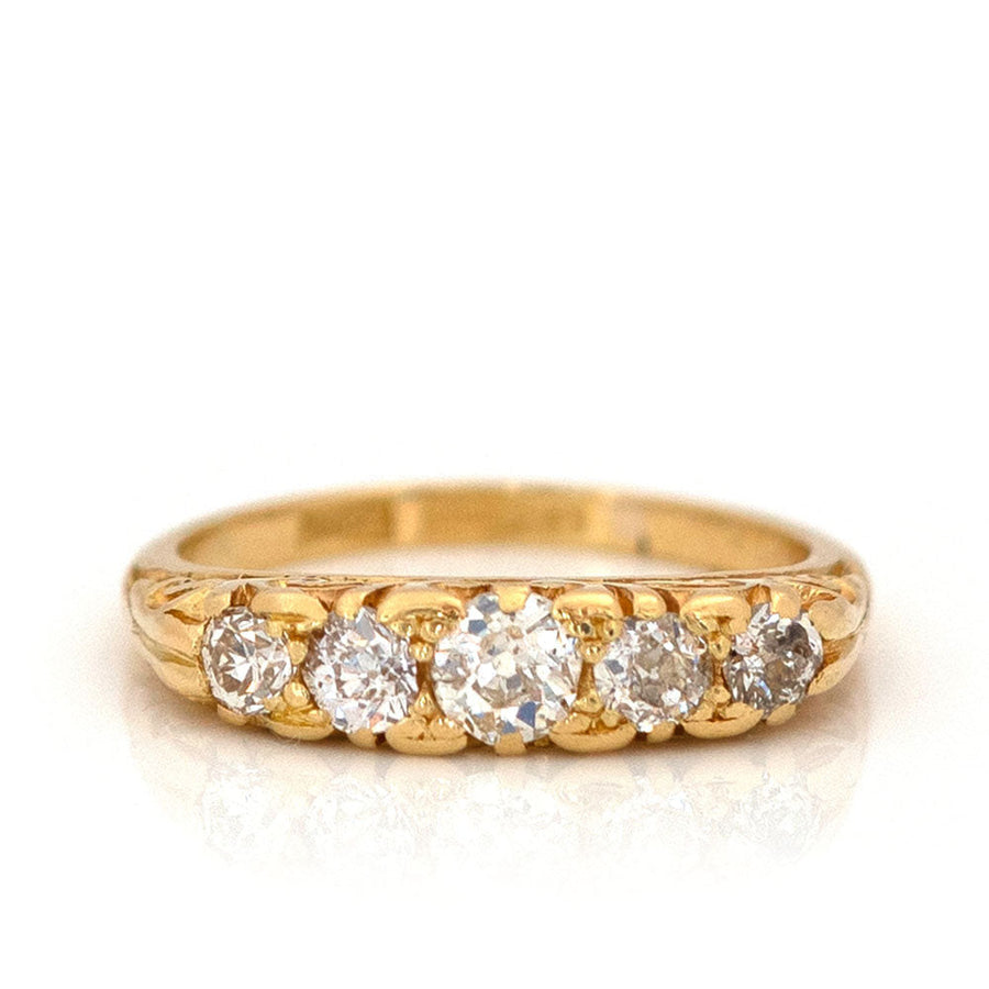 VICTORIAN Rings Antique Victorian 1.33ct Five Stone Diamond 18ct Gold Ring Mayveda Jewellery