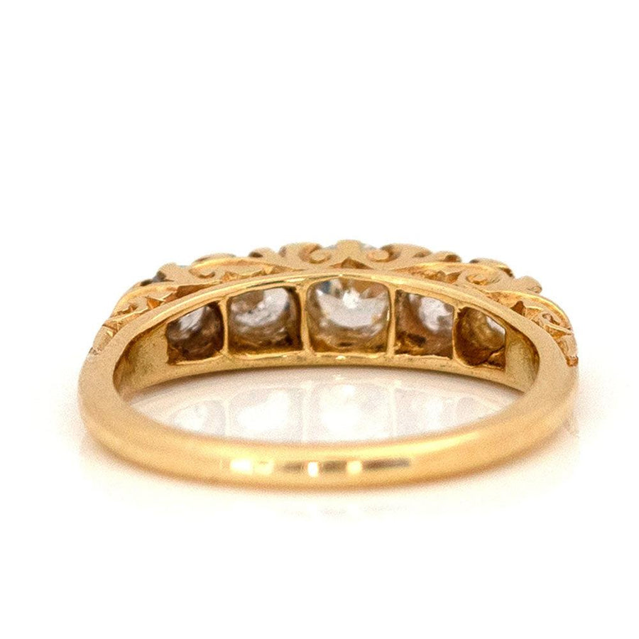 VICTORIAN Rings Antique Victorian 1.33ct Five Stone Diamond 18ct Gold Ring Mayveda Jewellery