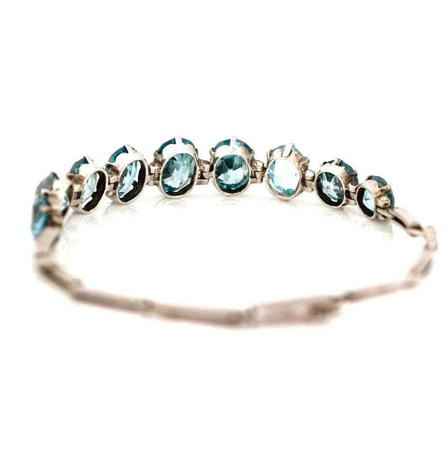 Vintage 1930s Zircon 9ct White Gold Bracelet, view 7