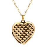 Vintage 1940s 9ct Gold Heart Locket Necklace