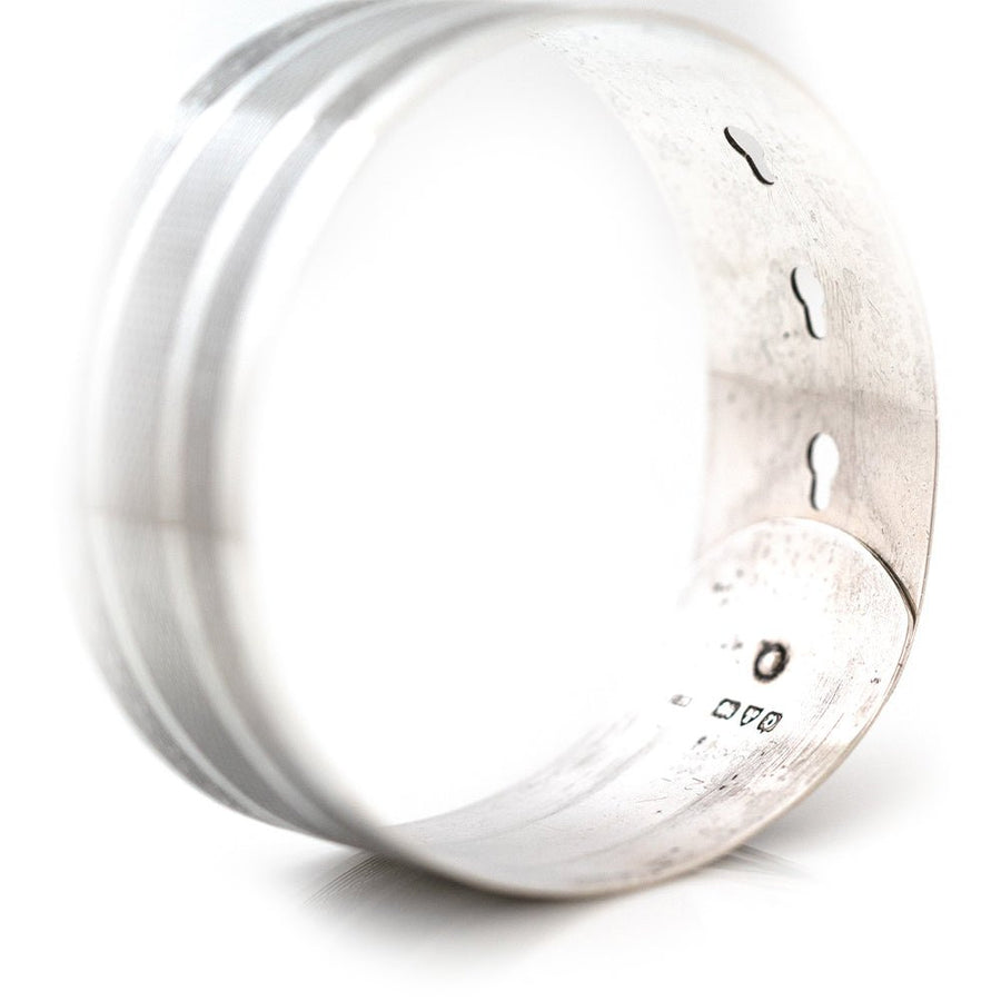 Vintage 1946 Charles Horner Silver Buckle Bangle Bracelet