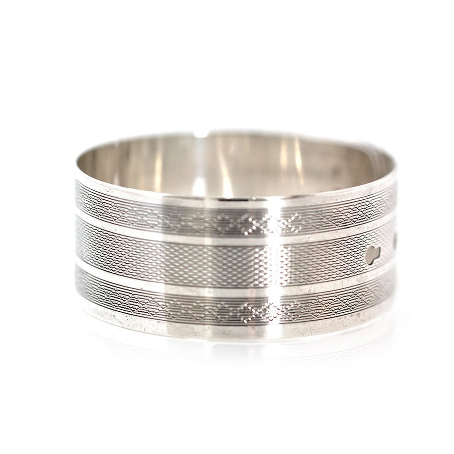 Vintage 1946 Charles Horner Silver Buckle Bangle Bracelet