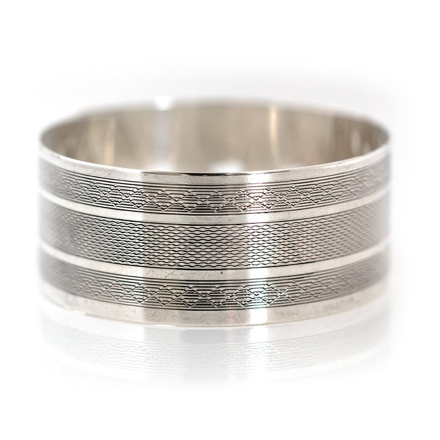 Vintage 1946 Charles Horner Silver Buckle Bangle Bracelet