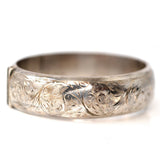 Vintage 1957 Engraved Silver Bangle Bracelet