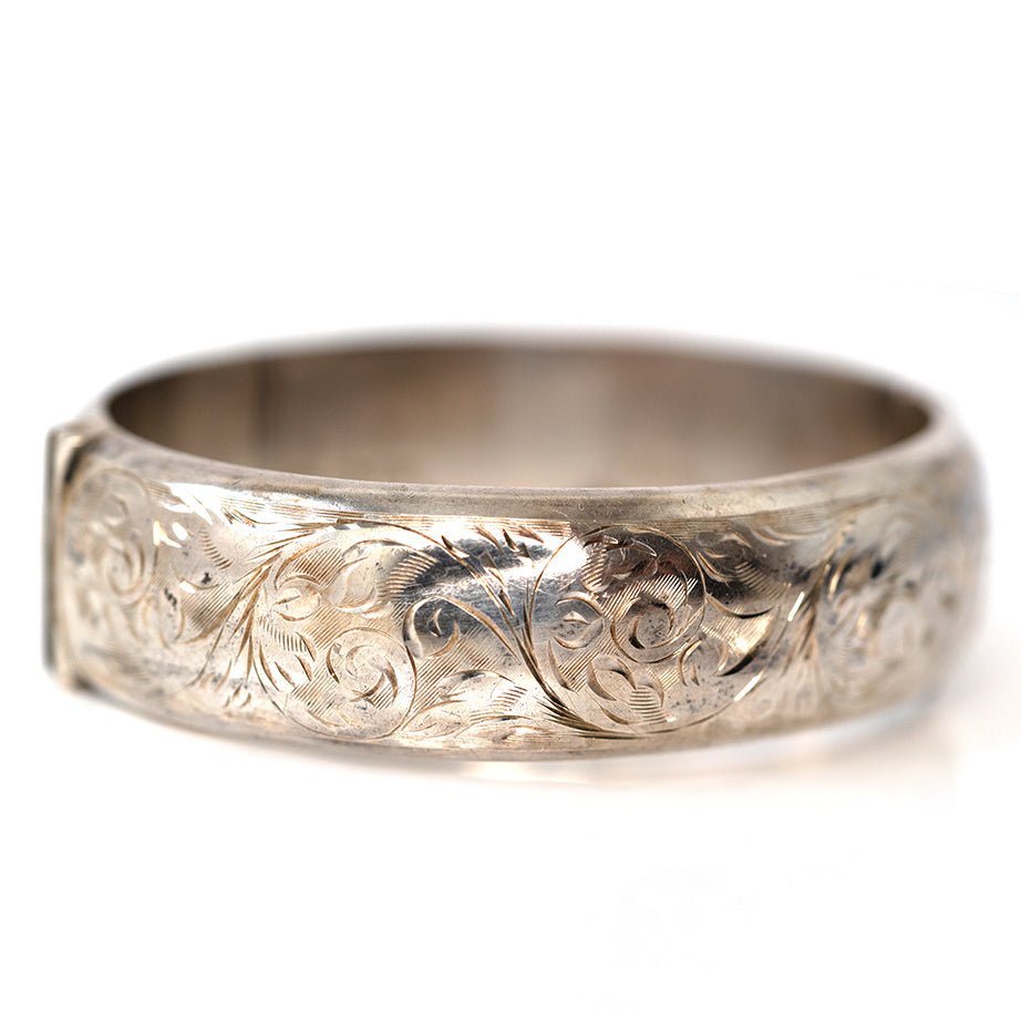 Brazalete de plata grabado, vintage 1957, view 6