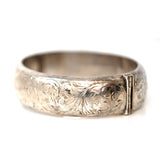 Vintage 1957 Engraved Silver Bangle Bracelet