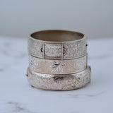 Vintage 1957 Engraved Silver Bangle Bracelet