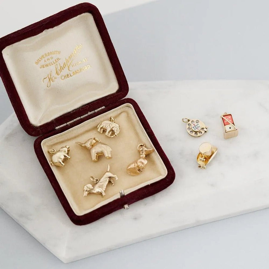 Vintage 1973 "Throw The Dice" 9ct Gold Charm Necklace