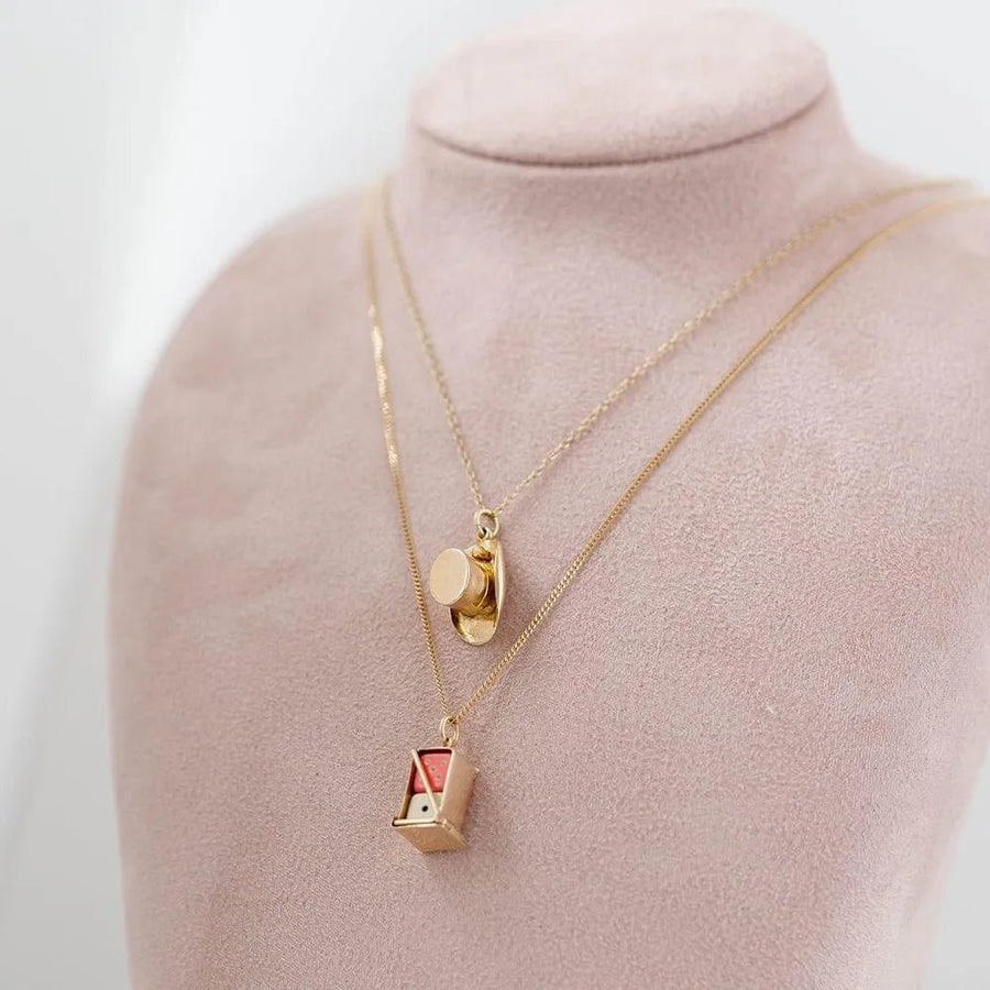 Vintage 1973 "Throw The Dice" 9ct Gold Charm Necklace