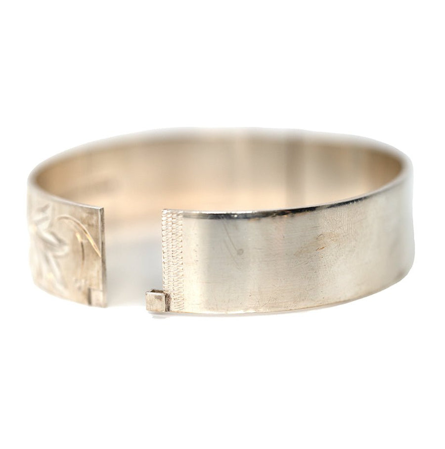 Vintage 1974 Floral Silver Bangle Bracelet – Mayveda Jewelry