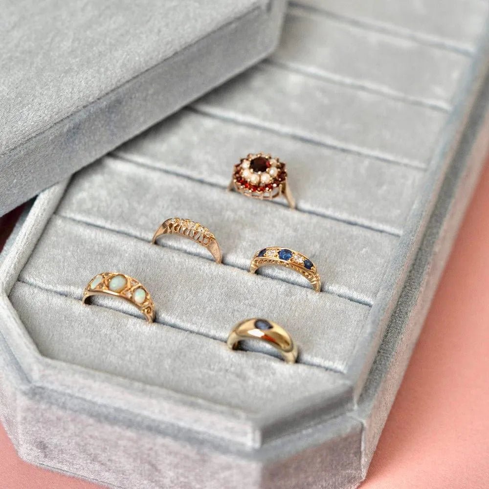 Vintage 1975 Garnet Pearl 9ct Gold Cocktail Ring, view 5