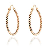 Vintage 9ct Gold Twisted Rope Hoop Earrings
