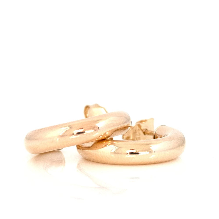 VINTAGE Earrings Vintage 9ct Gold Medium Chunky Hoop Earrings Mayveda Jewellery