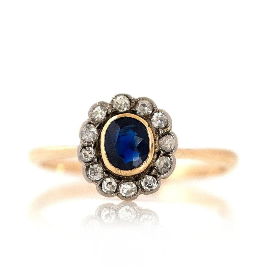 Vintage Edwardian 18ct Sapphire Diamond Ring