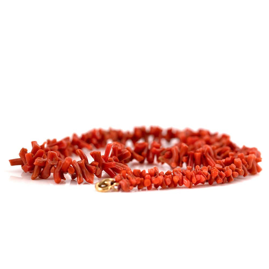 VINTAGE Necklaces Vintage Frond Coral Beaded Necklace Mayveda Jewellery