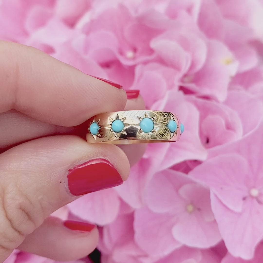 Ada Five-Stone Star-Set Gypsy 18K Yellow Gold Gemstone Ring, video