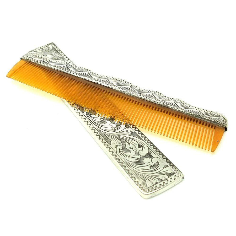 1900 COMB Antique 1900 Italian Silver Comb