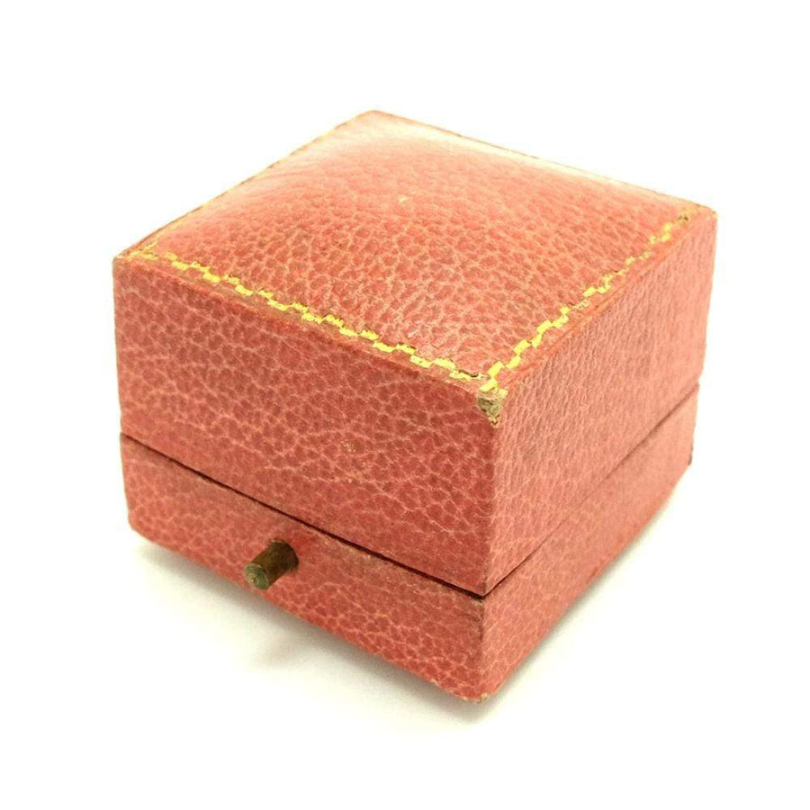 Boîte à bagues vintage en cuir rose des années 1920/30