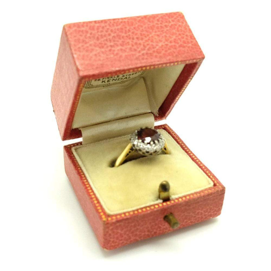 Caja para anillos de cuero rosa de los años 20/30 vintage de los años 20/30