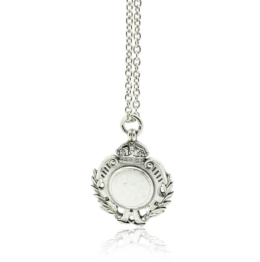 1920s Necklace SOLD - Vintage 1920s Medallion Silver Pendant Necklace