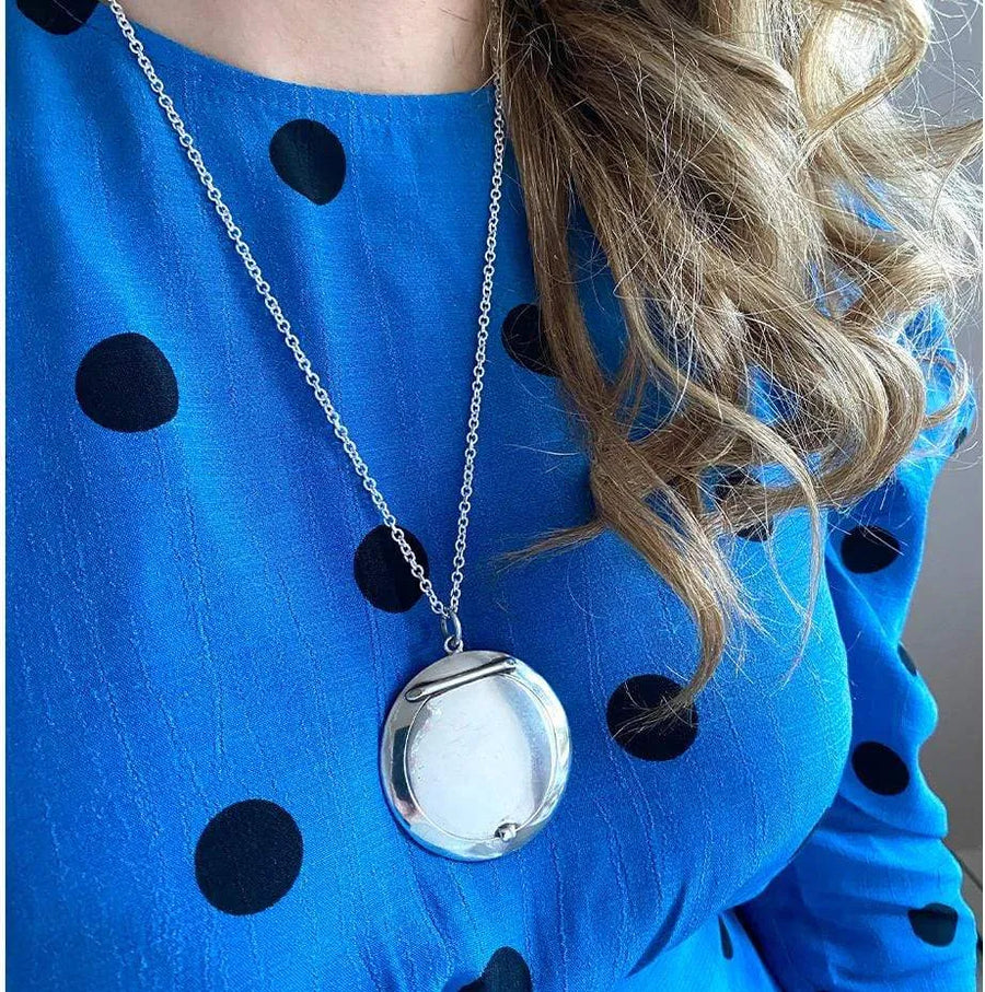 1920s Necklace Vintage Art Deco 1921 Compact Mirror Necklace