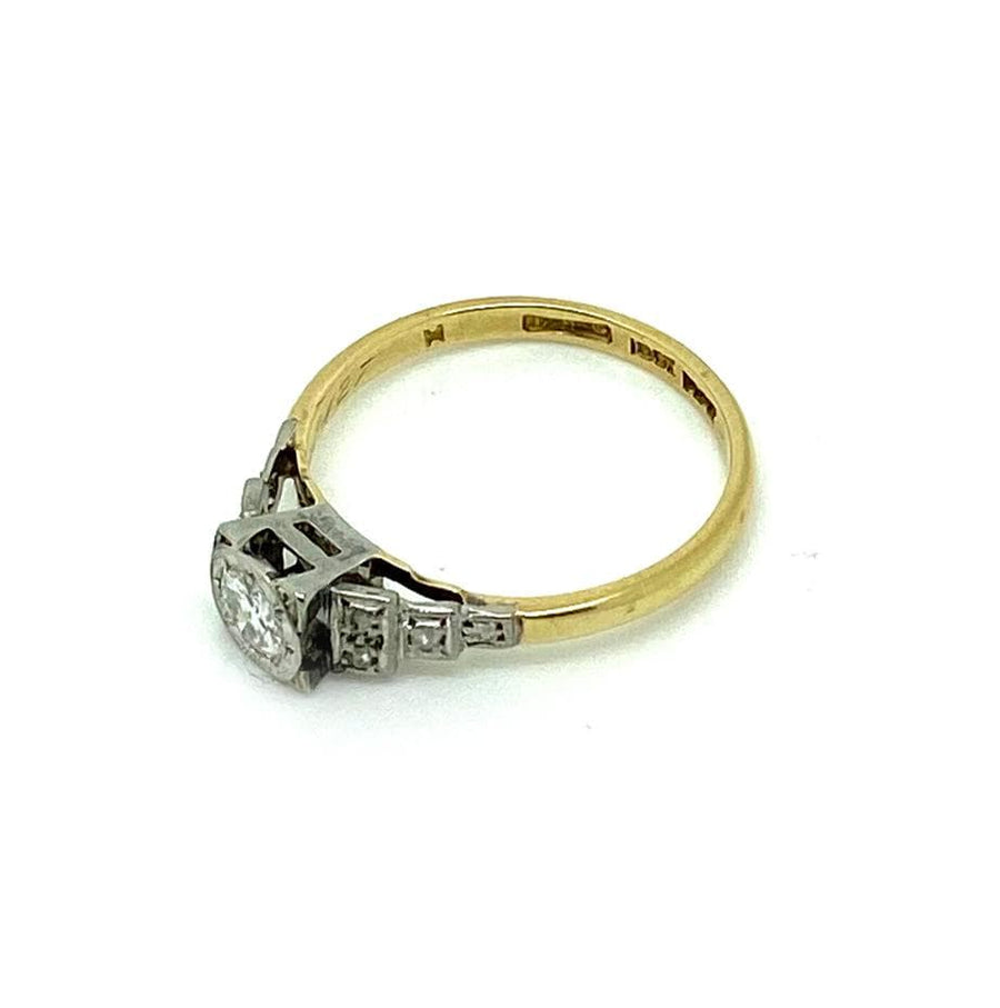 Art Deco 1920s 0.25ct Diamond Platinum 18ct Gold Ring