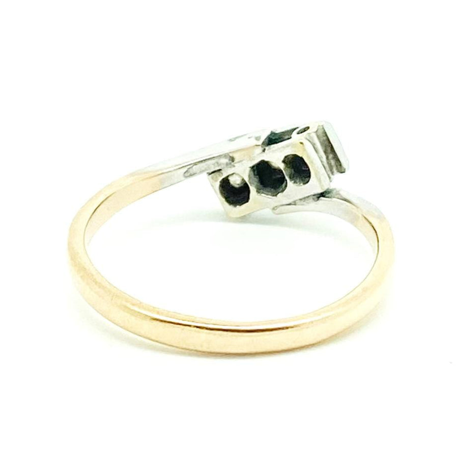 1920s Ring Art Deco 9ct Gold Platinum Diamond Ring
