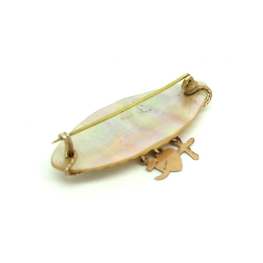 Vintage 1930s 'Our Mam' Mother of Pearl Brooch